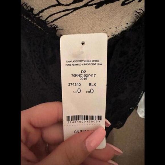 Black Lace Elegance: Brand New Bebe Dress with High-Low Hem - Picture 4 of 4